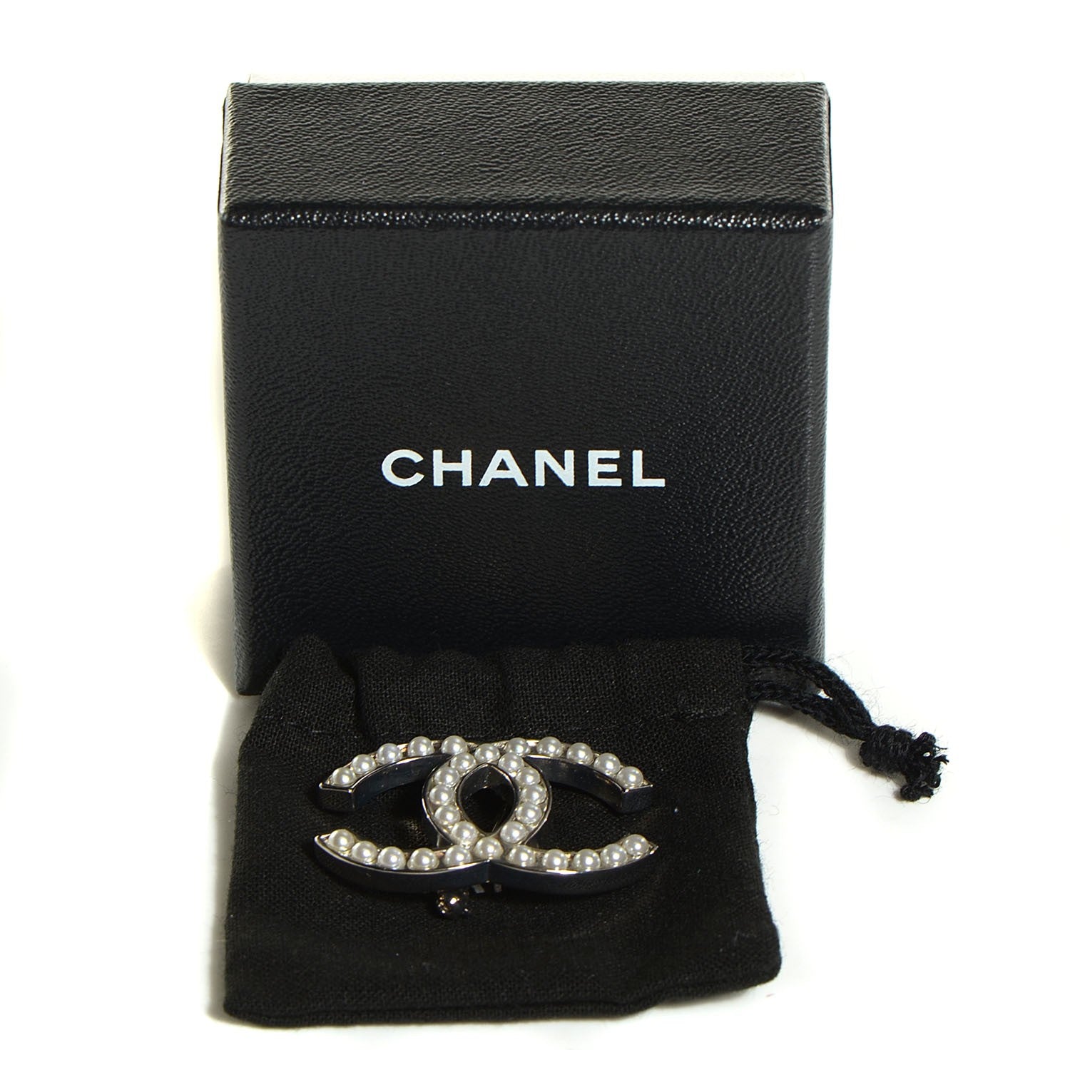 Chanel Pearl CC Brooch Pin Silver 3 of 6