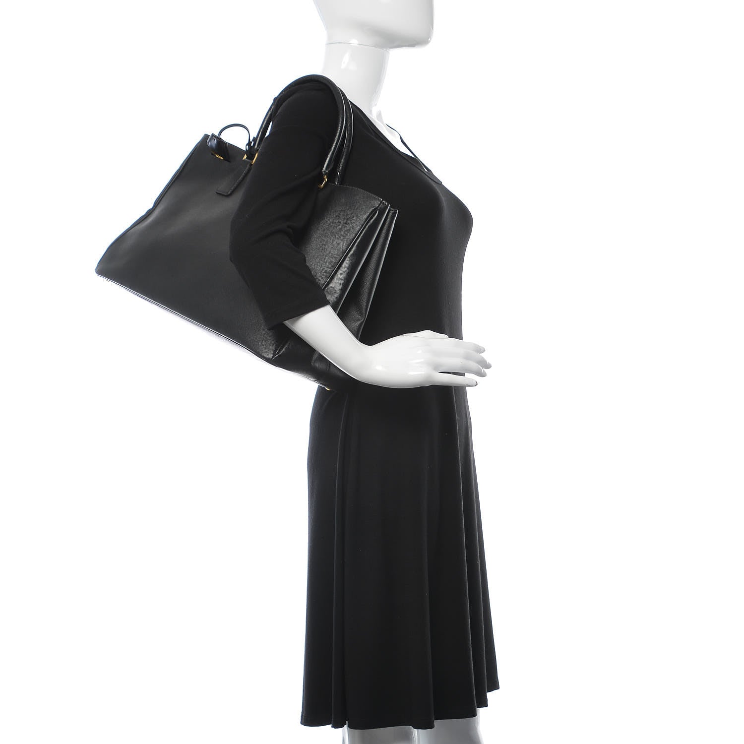 Prada Saffiano Lux Large Tote Black 2 of 11