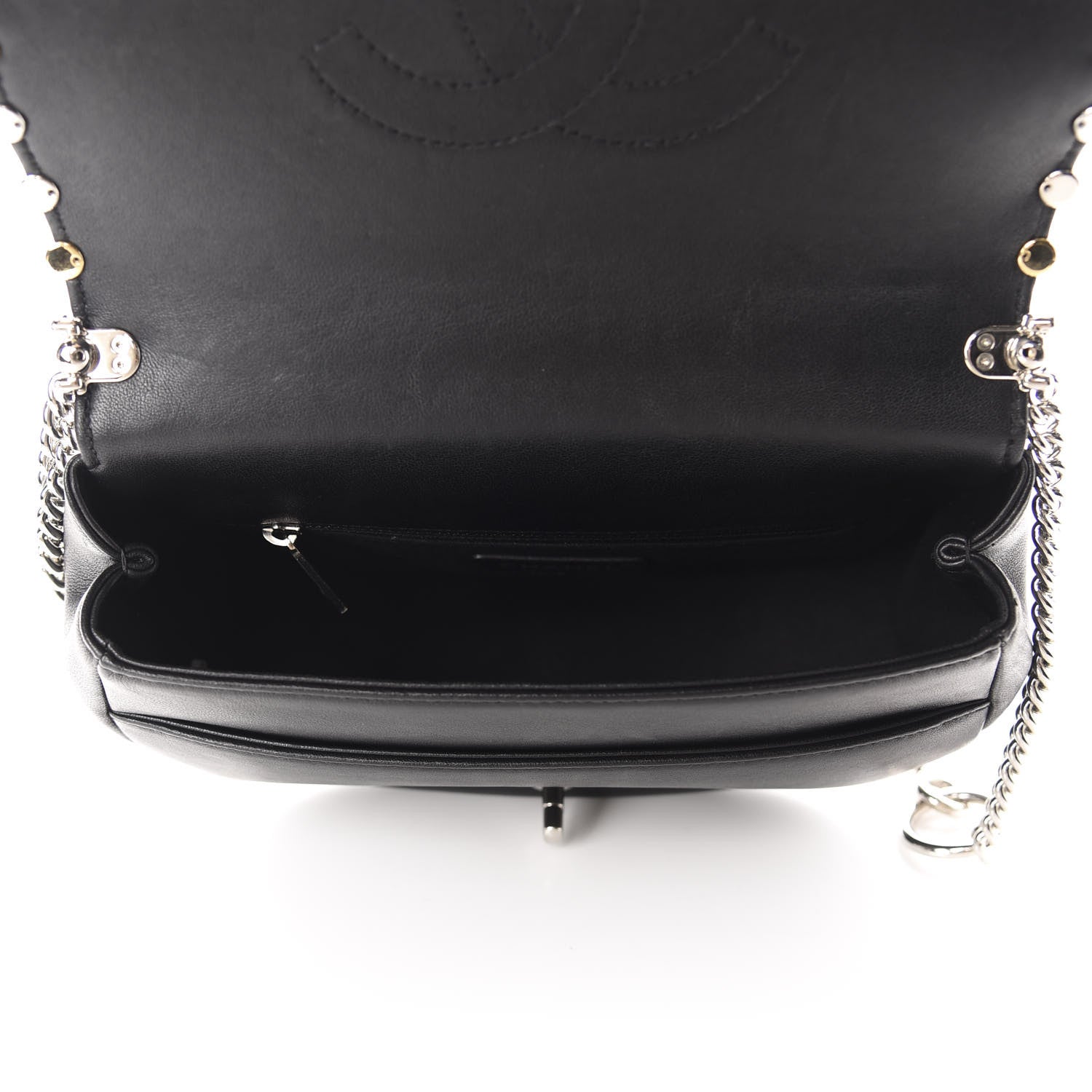 Chanel Lambskin Quilted Studded Bubble Flap Black 4 of 9