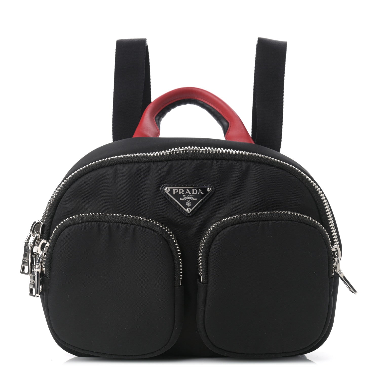 Prada Tessuto Nylon Pocket Top Handle Cargo Backpack Black 1 of 9