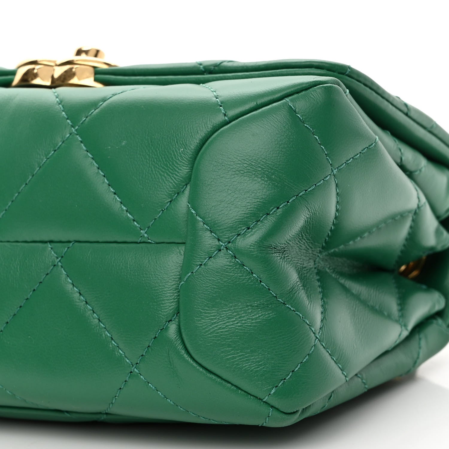 Chanel Lambskin Quilted Mini Color Match Flap Green 10 of 11