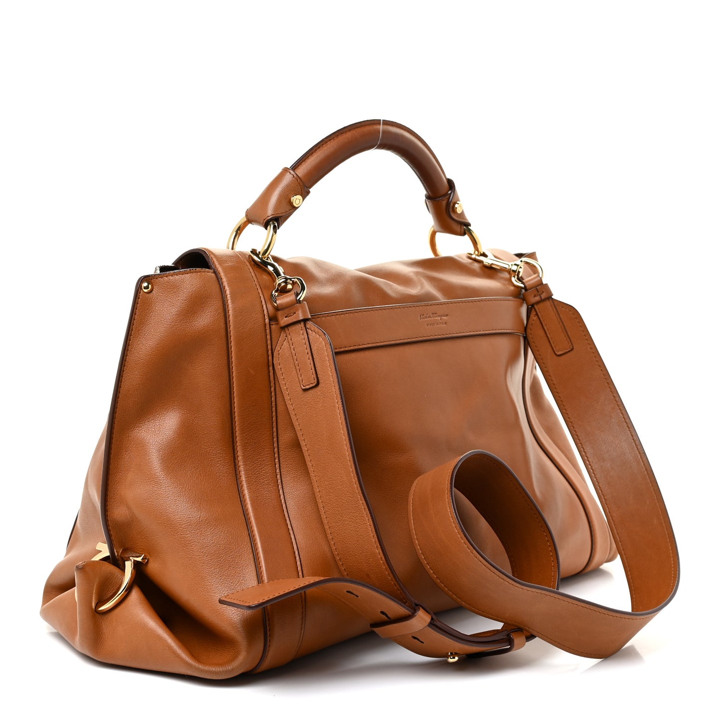 Calfskin Suzanna Gancini Satchel Brown