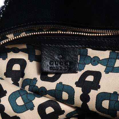 Gucci Guccissima Large Horsebit Chain Hobo Black 6 of 7