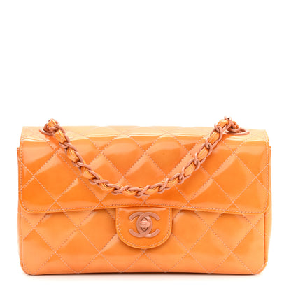 Chanel Patent Quilted Mini Rectangular Flap Orange 1 of 10