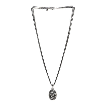 David Yurman Sterling Silver Diamond Midnight Melange Oval Enhancer Pendant Four Strand Necklace 2 of 4