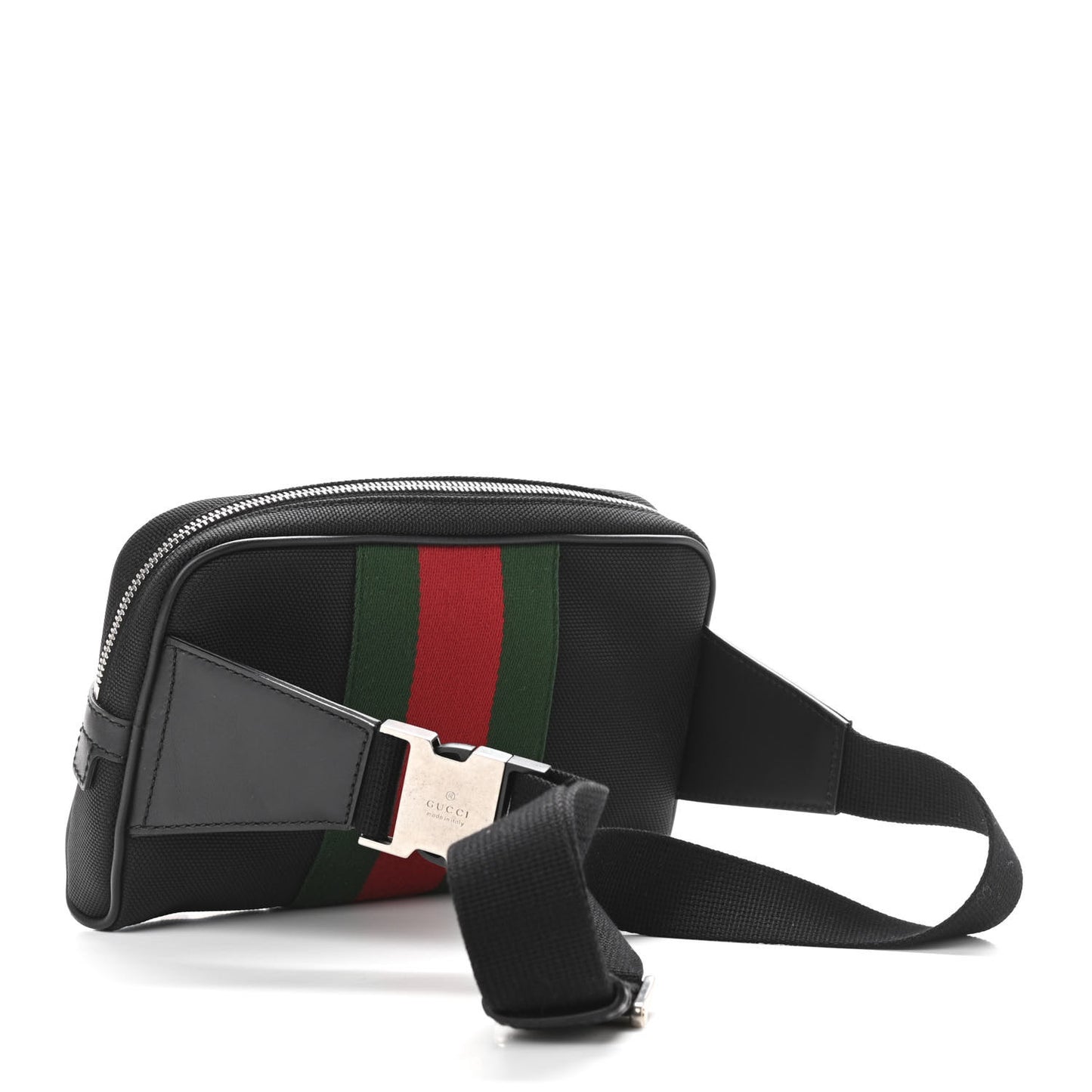 Canvas Web Slim Belt Bag Black