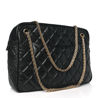 Chanel Aged Calfskin Quilted Large Reissue Camera Case Black 3 of 10