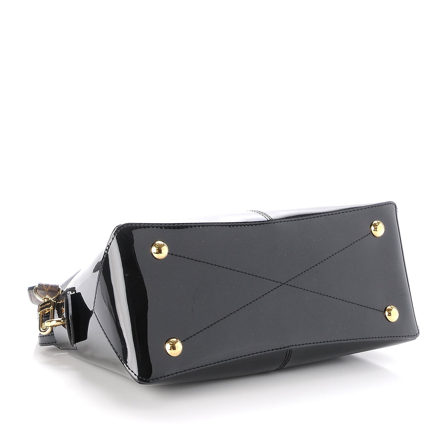 Patent Calfskin Miroir Tote Black