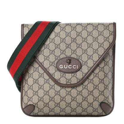 Gucci GG Supreme Monogram Web Medium Neo Vintage Flap Messenger Bag Beige New Acero 1 of 10