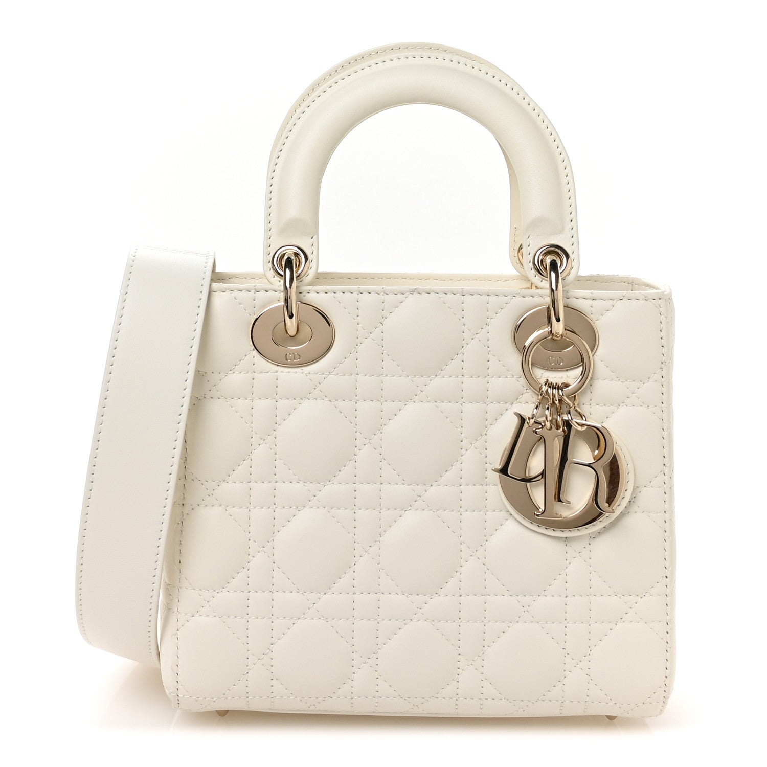 Christian Dior Lambskin Cannage Small My ABCDior Lady Dior White 1 of 11