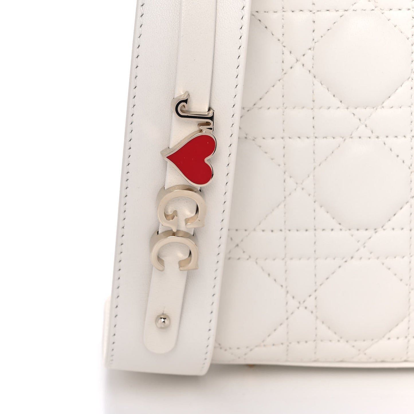 Lambskin Cannage Small My ABCDior Lady Dior White