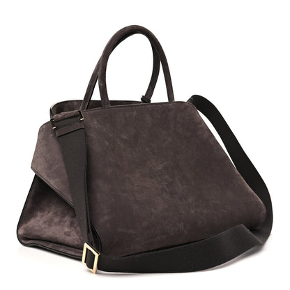 Salvatore Ferragamo Suede Large Hug Bag Concrete 3 of 12