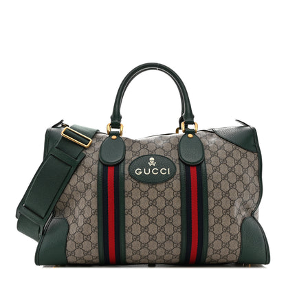 Gucci Soft GG Supreme Monogram Neo VintageWeb Skull Medium Duffle Bag Beige New Acero Green 1 of 13
