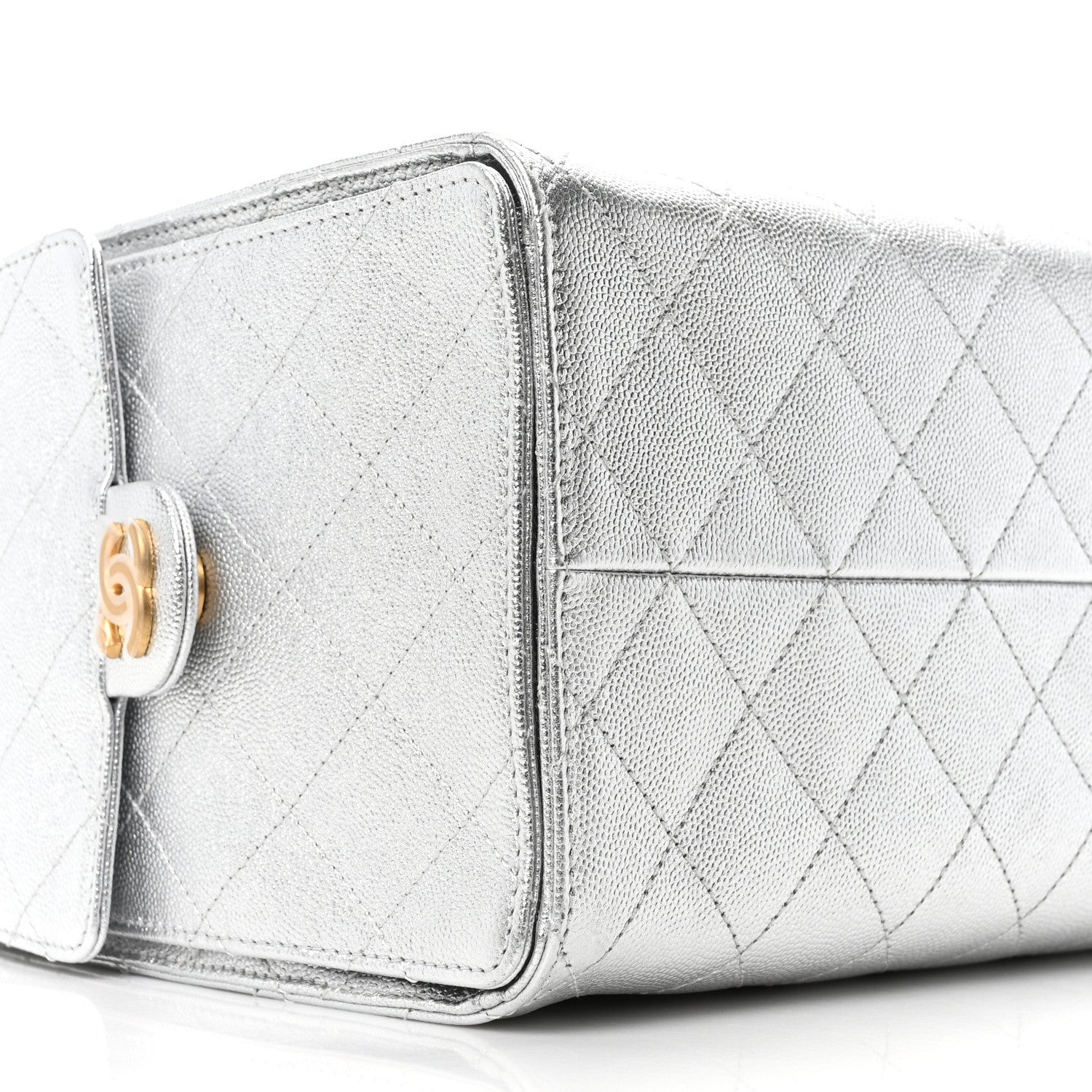 Chanel Metallic Caviar Quilted Medium Chanel 25 Handbag Silver 10 of 11