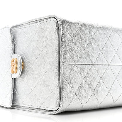 Chanel Metallic Caviar Quilted Medium Chanel 25 Handbag Silver 10 of 11