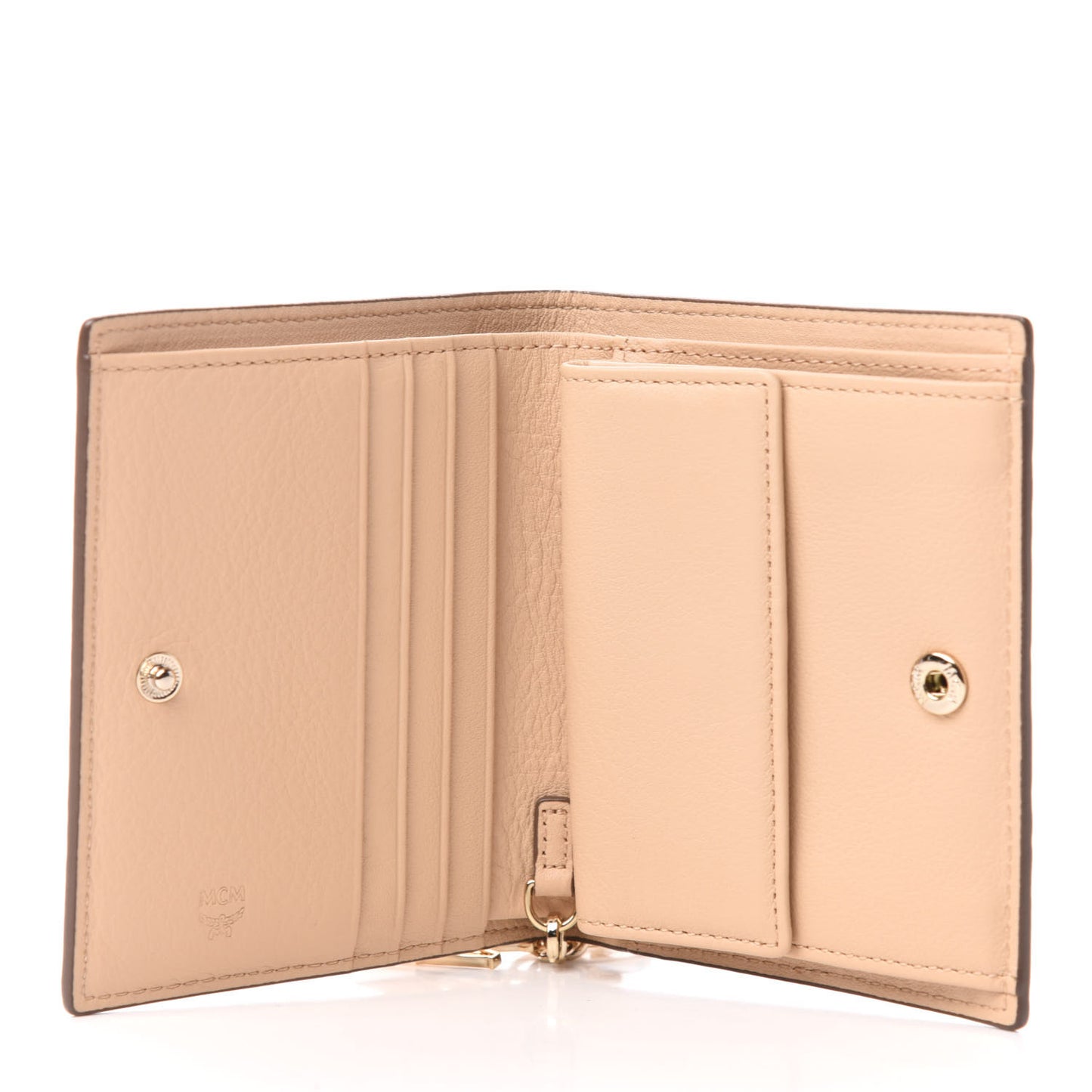 Calfskin Ottomar Monogram Bi-Fold Wallet Beige
