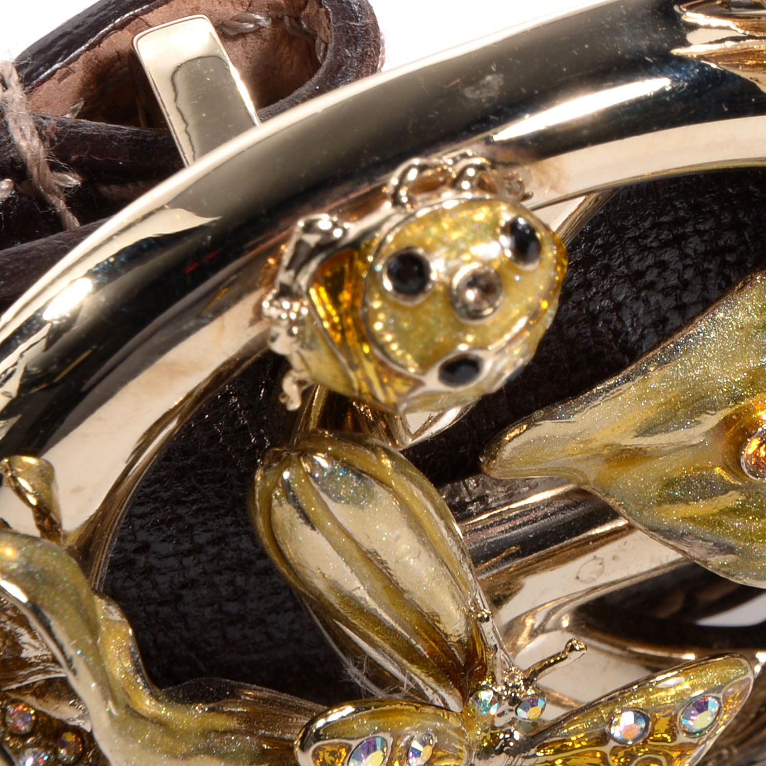 Gucci Monogram Crystal Flower GG Belt Brown 4 of 7