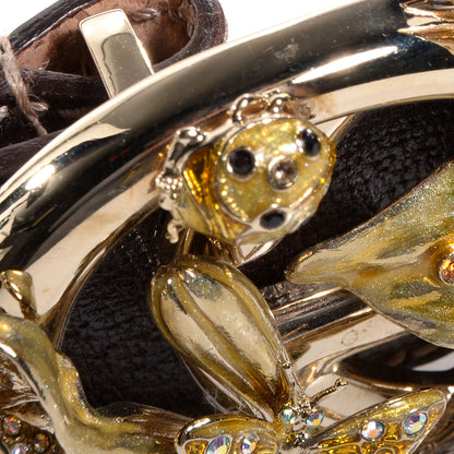 Gucci Monogram Crystal Flower GG Belt Brown 4 of 7