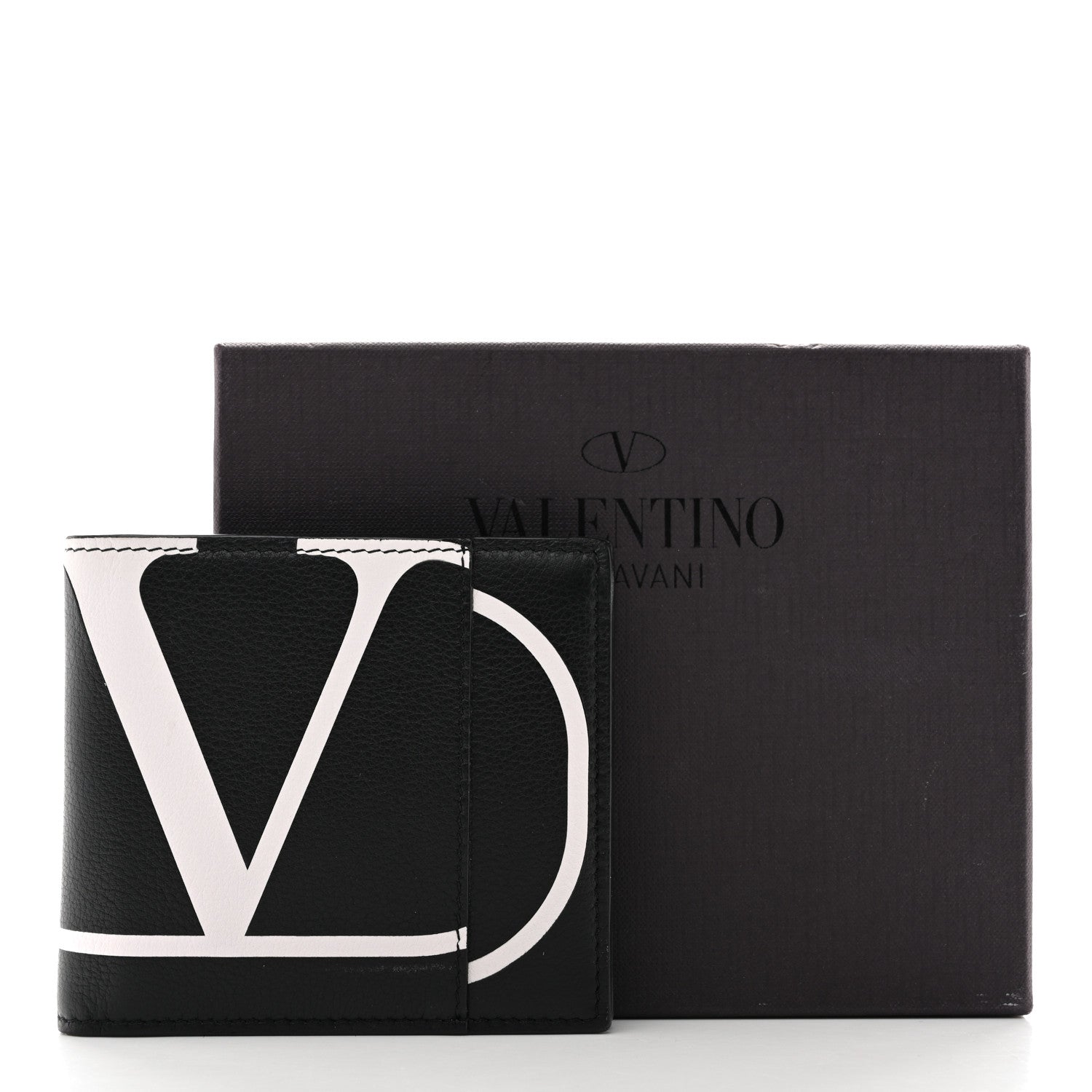 Valentino Garavani Calfskin Go Logo Bi-Fold Wallet Black 7 of 7