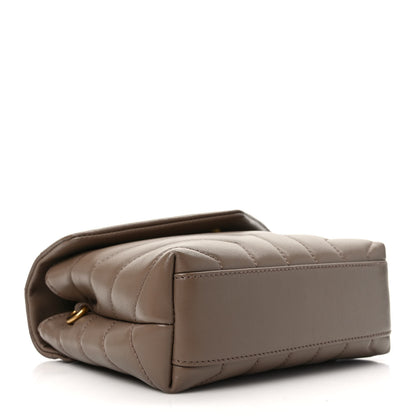 Saint Laurent Calfskin Y Quilted Monogram Toy Loulou Crossbody Bag Taupe 4 of 9