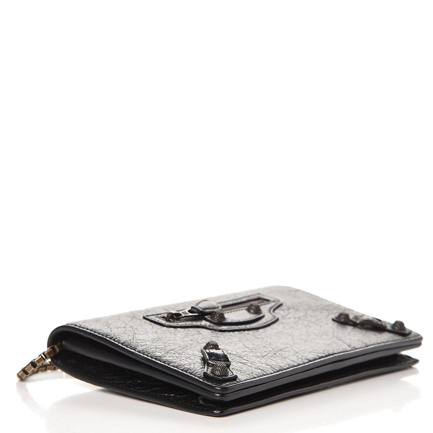 Agneau Giant 12 Brass Wallet On Chain Black