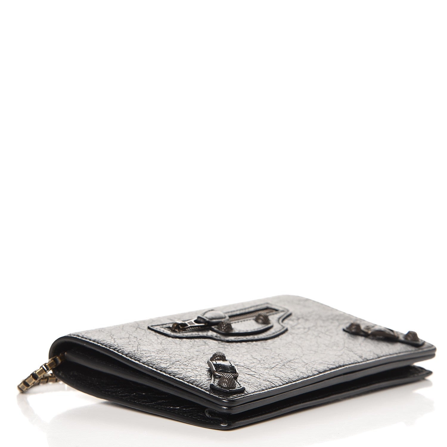 Balenciaga Agneau Giant 12 Brass Wallet On Chain Black 4 of 7