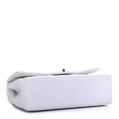 Chanel Caviar Quilted Jumbo Double Flap White 3 of 10