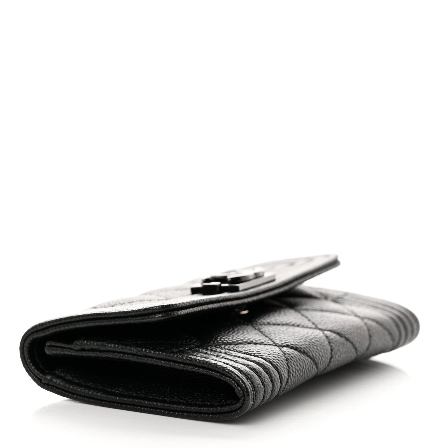 Caviar Quilted Boy Flap Card Holder So Black
