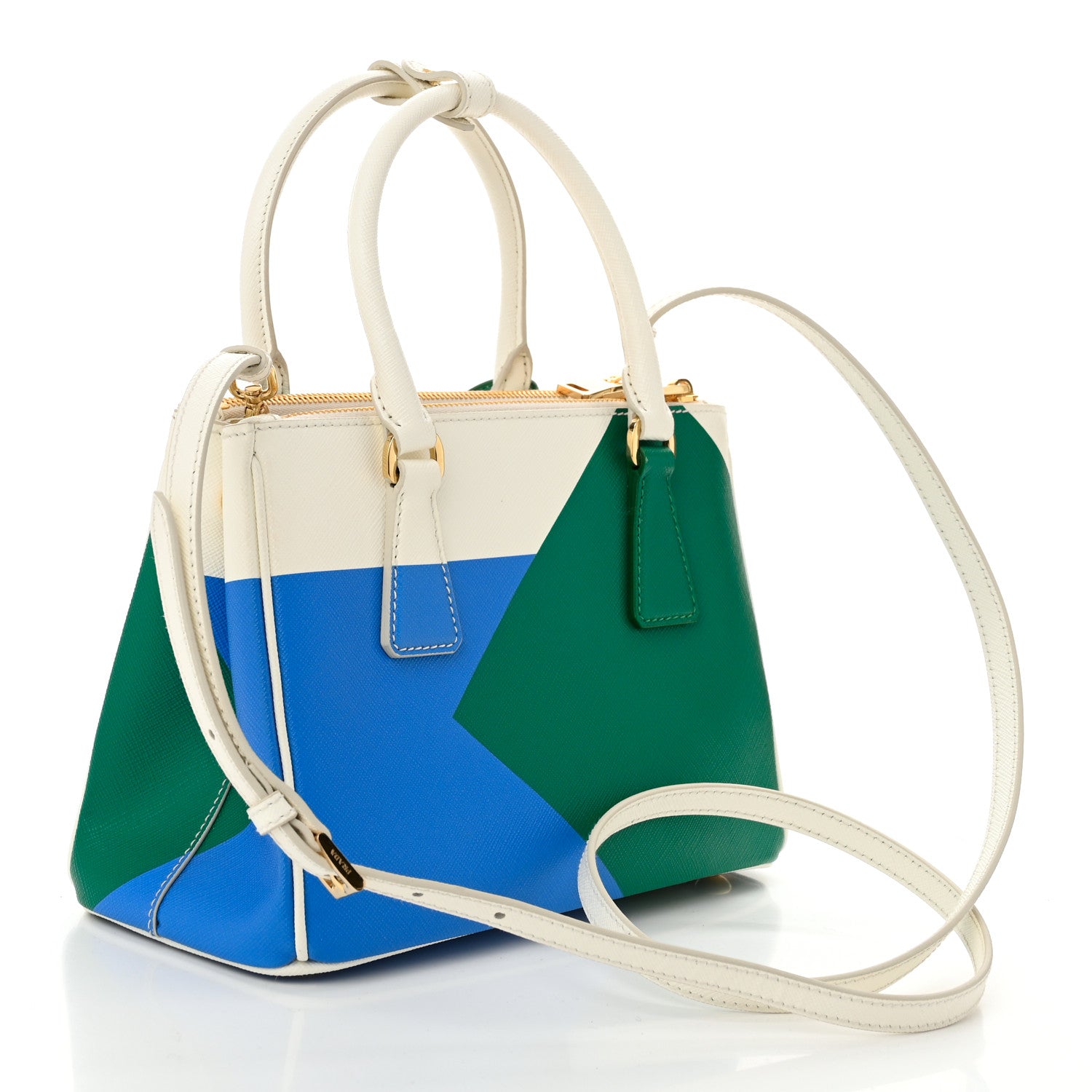 Prada X ALEX DA CORTE Saffiano Special Edition Small Galleria Double Zip Tote Wave Mango 3 of 10