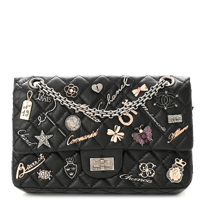 Chanel Aged Calfskin Lucky Charms 2.55 Reissue 225 Flap Black 1 of 12