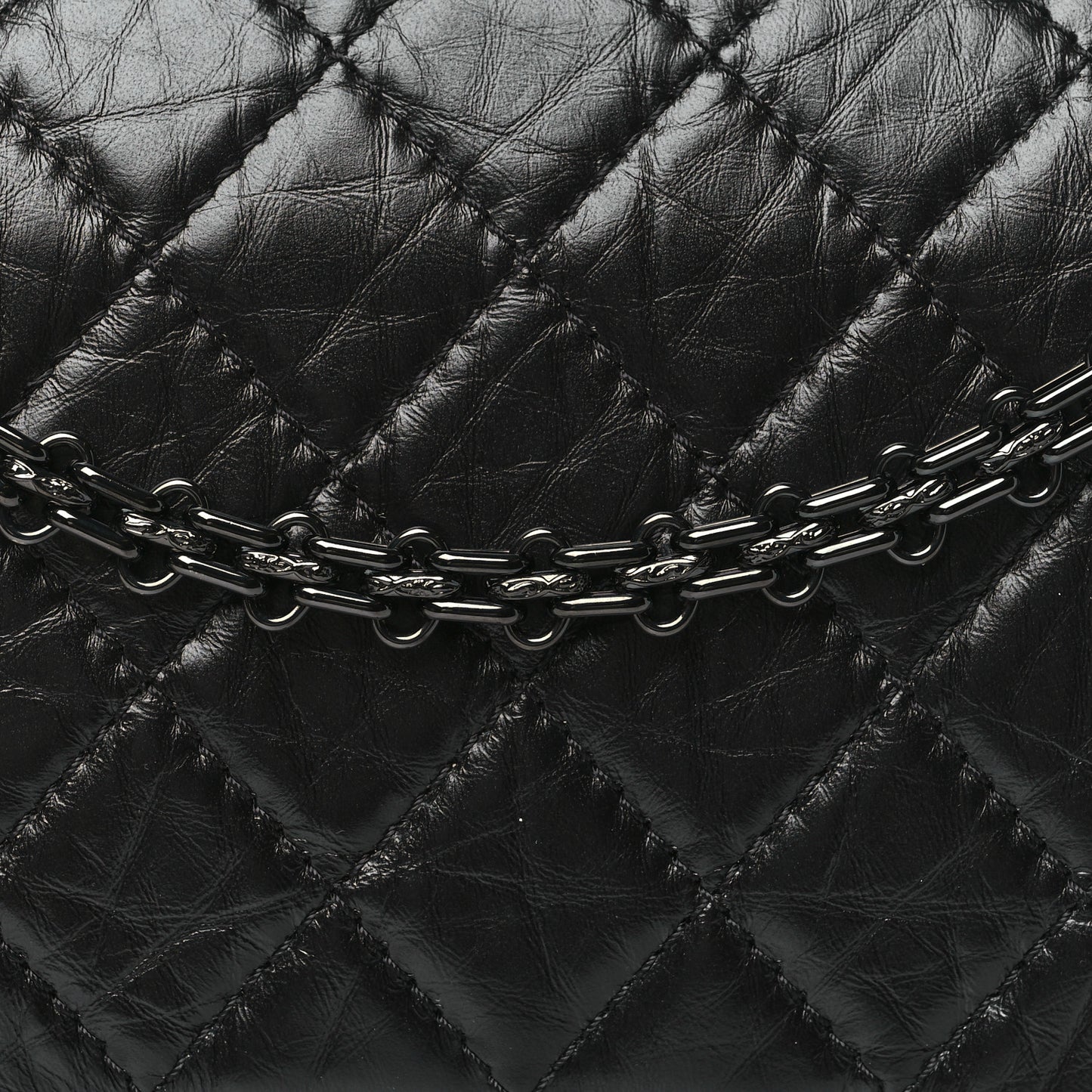 Aged Calfskin Quilted 2.55 Reissue 226 Flap So Black