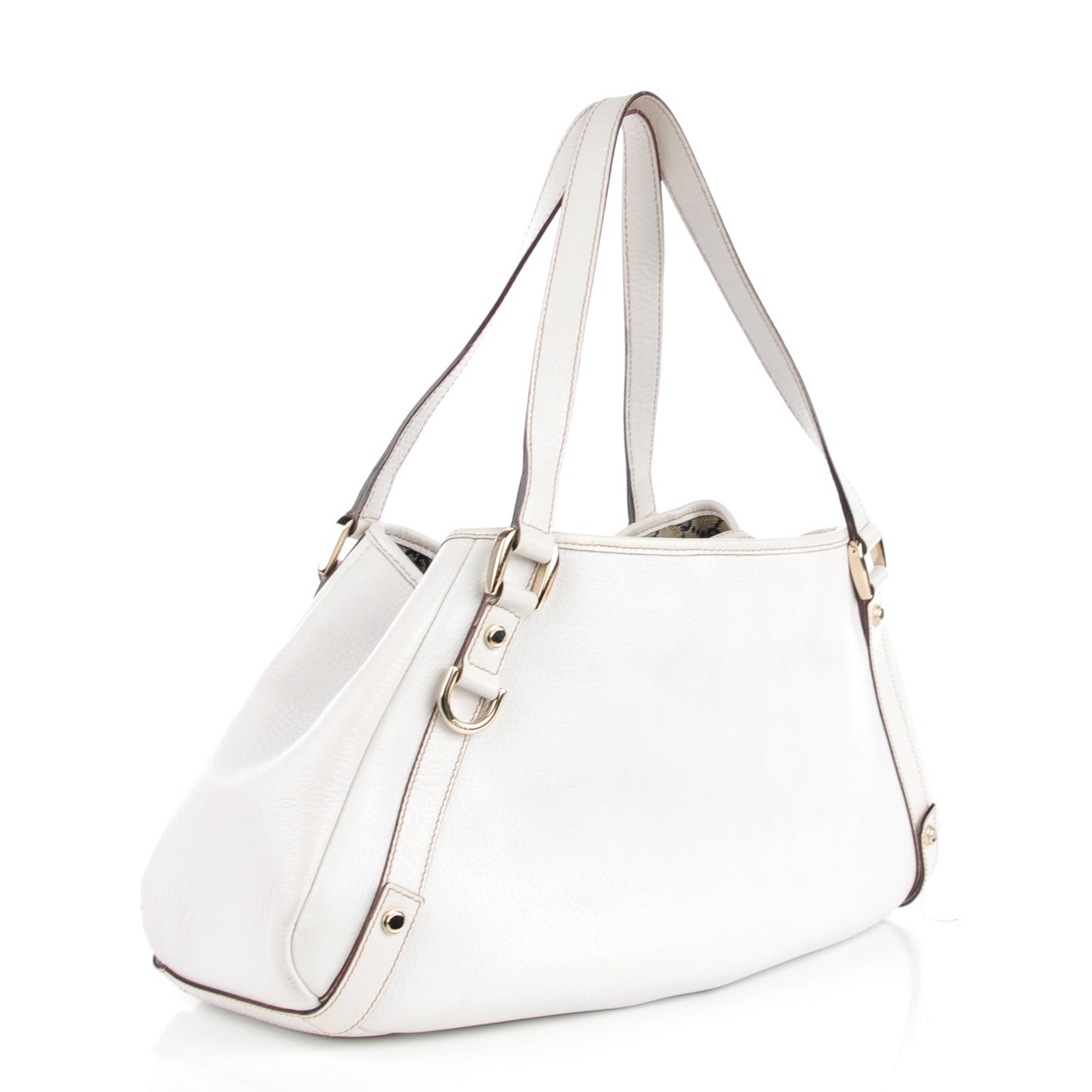 Calfskin Medium Abbey Shoulder Bag White