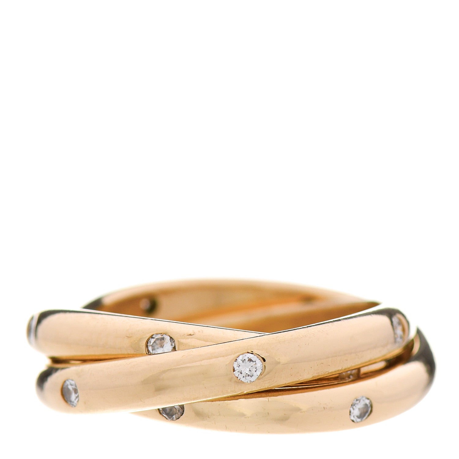 Cartier 18K Yellow Gold Diamond Constellation Trinity Ring 49 5 2 of 6