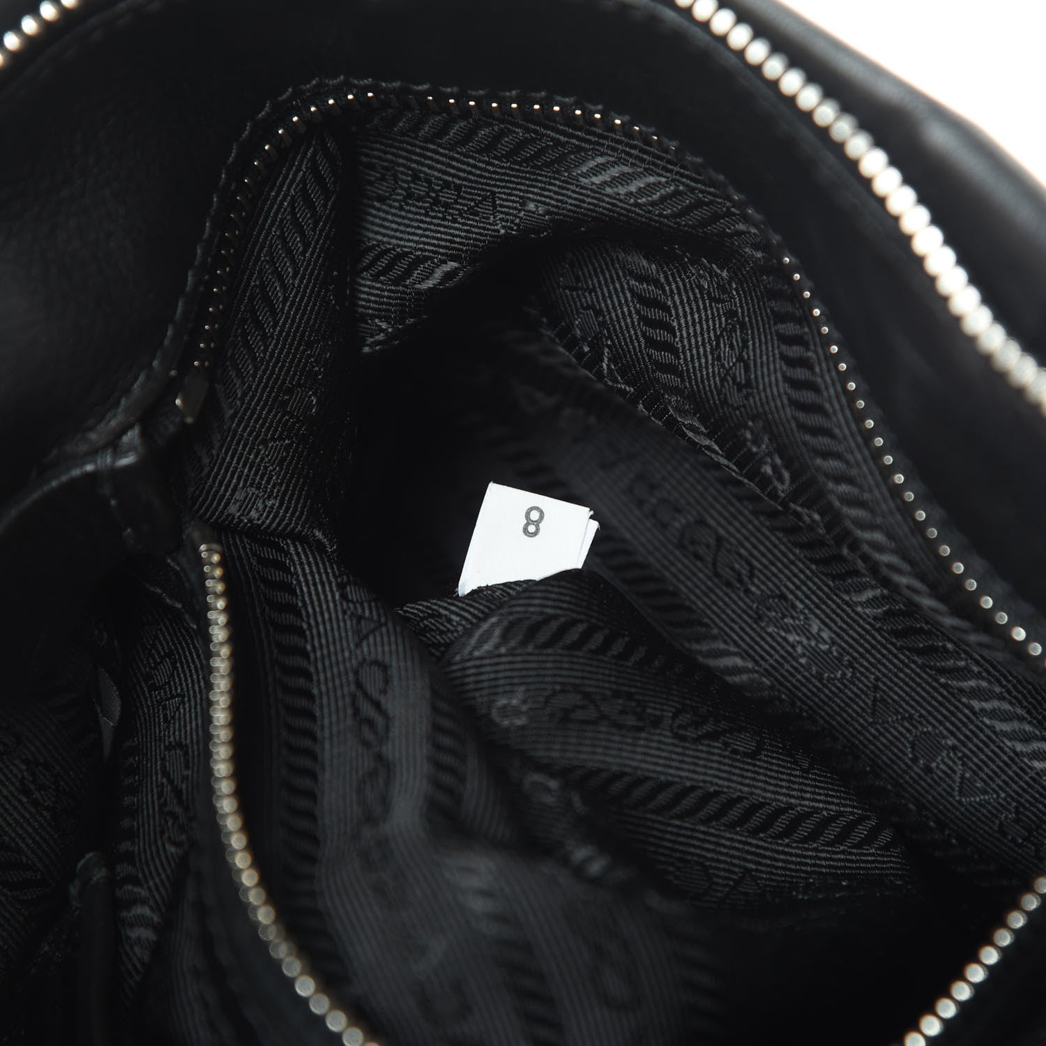 Prada Soft Calfskin Pleated Hobo Black 8 of 14