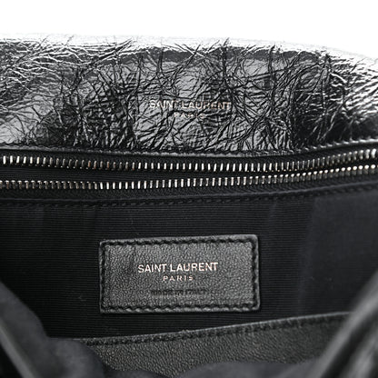 Saint Laurent Crinkled Calfskin Matelasse Monogram Large Niki Chain Satchel Black 6 of 11