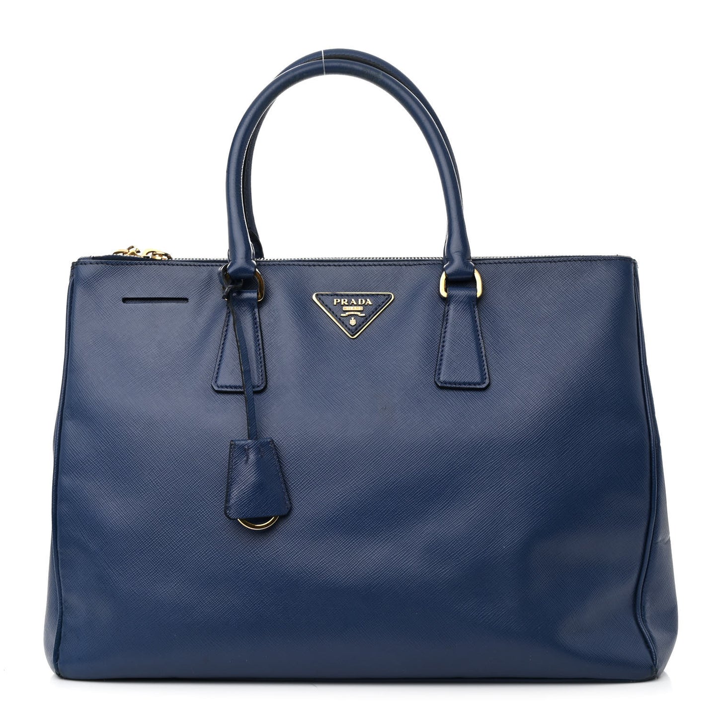 Saffiano Lux Large Galleria Double Zip Tote Bluette