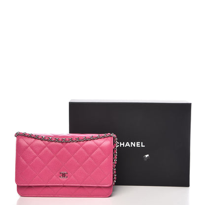 Chanel Caviar Quilted Wallet on Chain WOC Pink 12 of 12