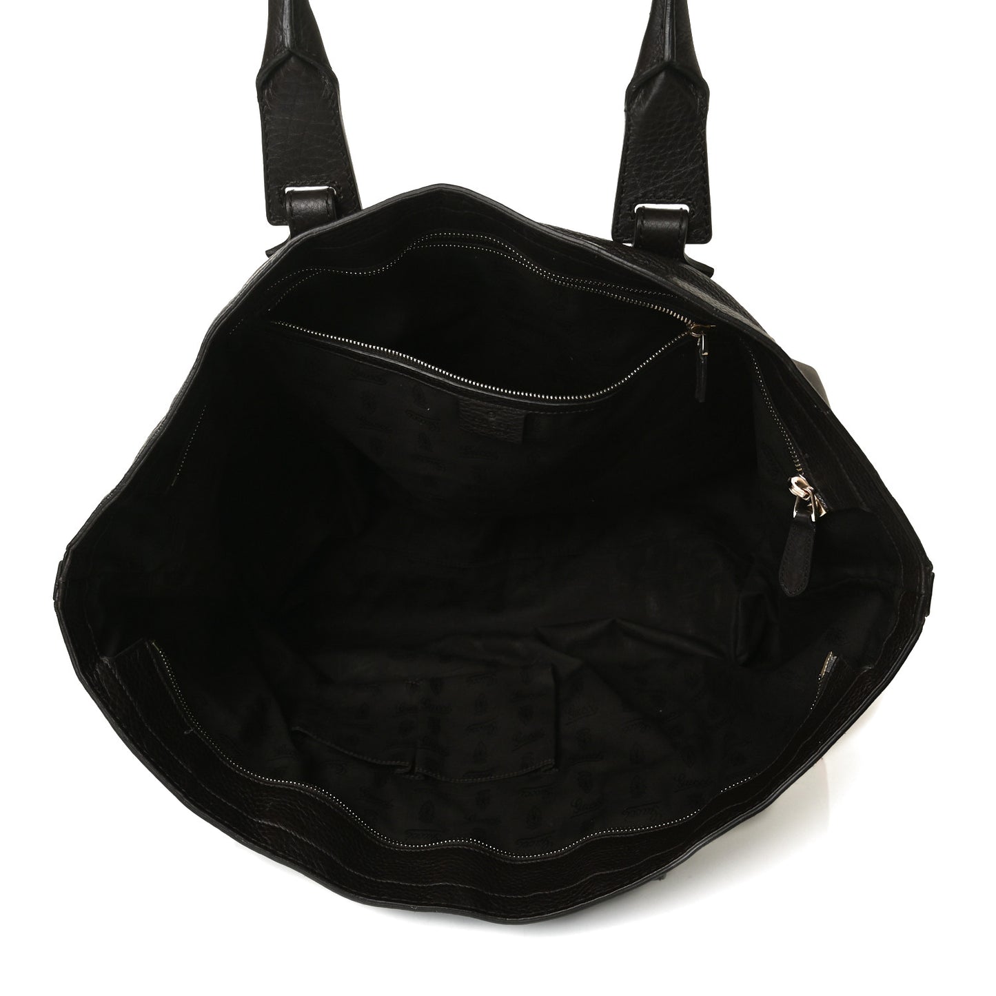 Calfskin Large Web Heritage Tote Dark Brown