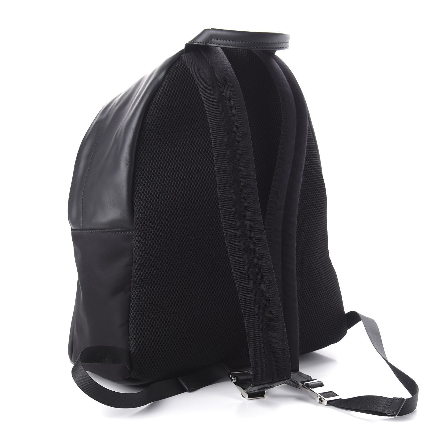 Fendi Nylon Vitello Liberty Vitello Dolce Monster Eyes Rounded Backpack Black Sunflower 2 of 10