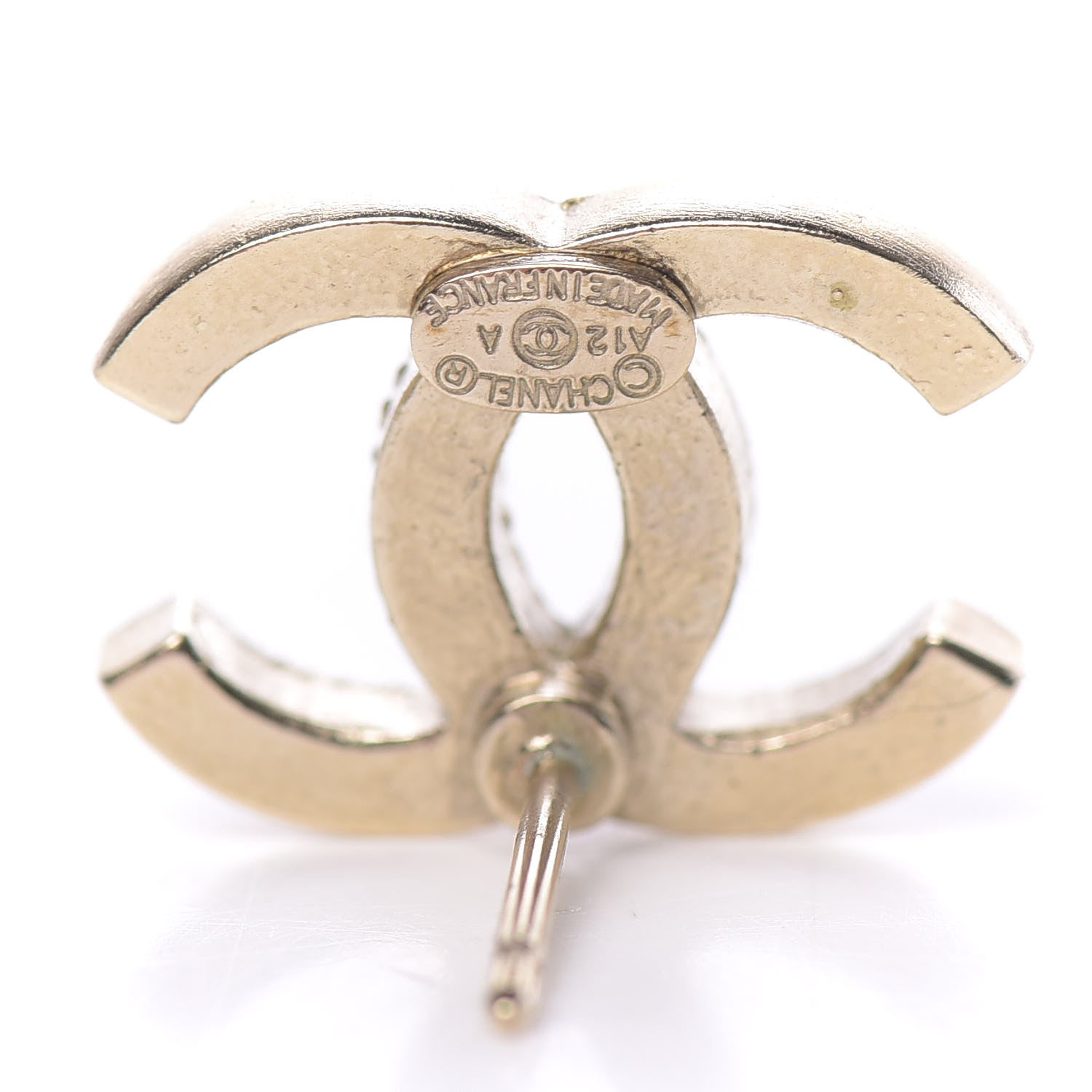 Chanel Crystal CC Earrings Gold 4 of 5
