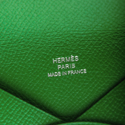 Hermes Epsom Calvi Card Case Bambou 6 of 7