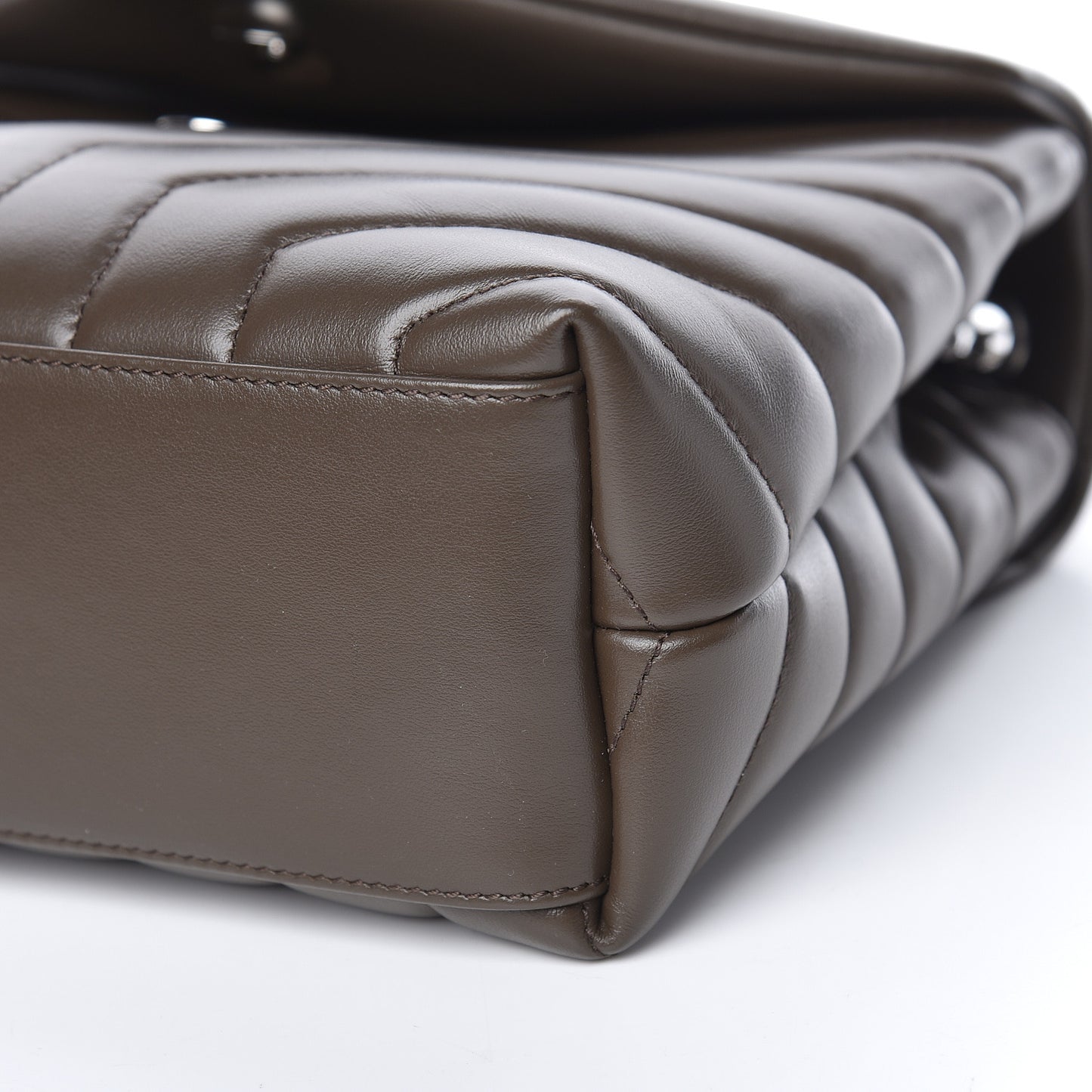 Calfskin Y Quilted Monogram Small Loulou Chain Satchel Faggio