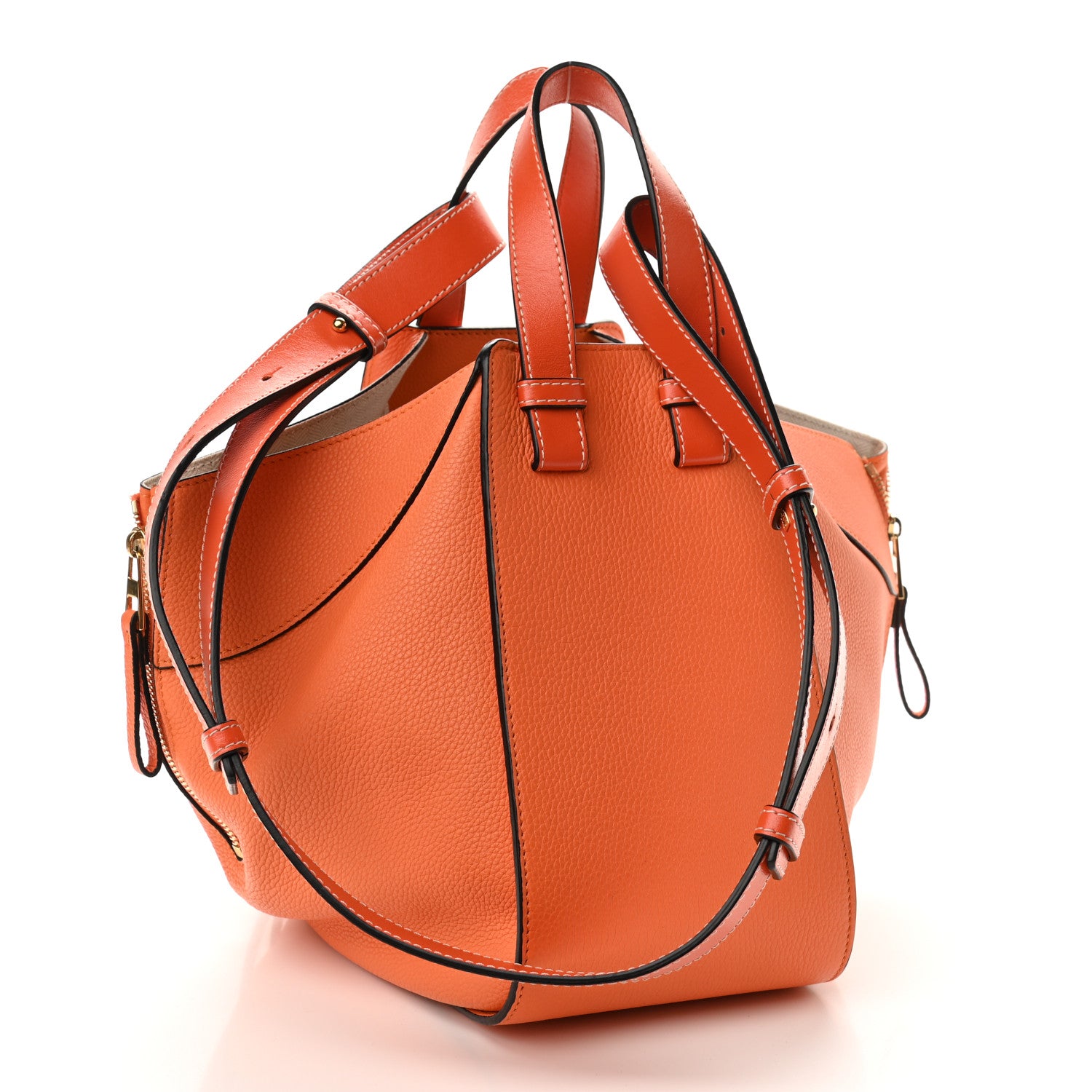 Loewe Grained Calfskin Small Hammock Shoulder Bag Apricot Orange 3 of 12
