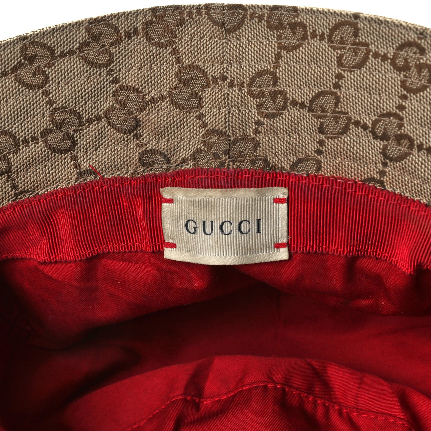 GG Monogram Web Bucket Hat M Brown