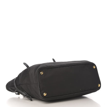 Prada Tessuto Nylon Saffiano Shopping Tote Black 4 of 9