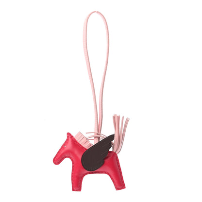 Hermes Milo Lambskin Grigri Rodeo Pegase Horse Bag Charm PM Framboise Rose Sakura Rouge Sellier 1 of 4