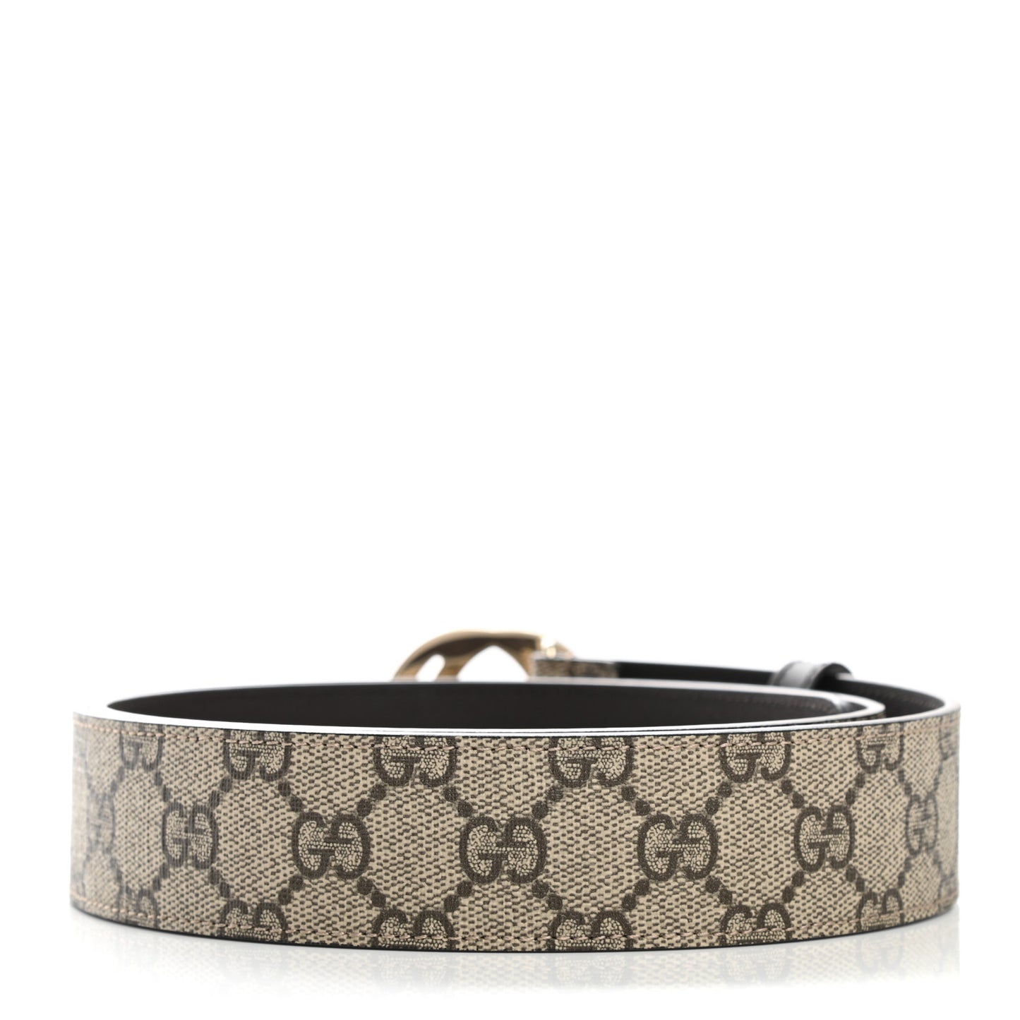 GG Supreme Monogram Interlocking G 37mm Belt 100 40 Beige Ebony Cocoa