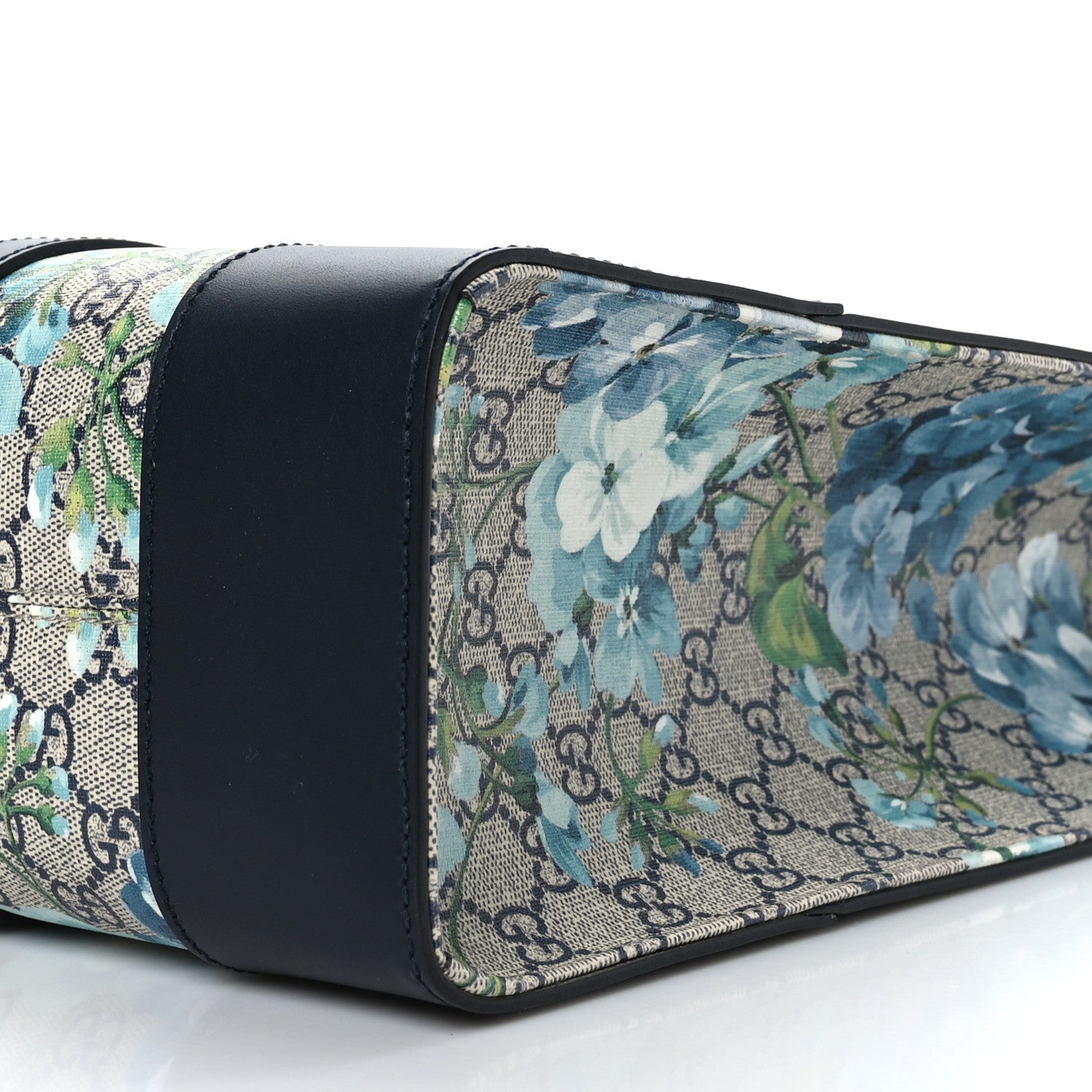 Gucci GG Supreme Monogram Blooms Vertical Tote Blue 9 of 9