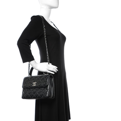 Chanel Lambskin Quilted Small Trendy CC Dual Handle Flap Bag Black 2 of 12