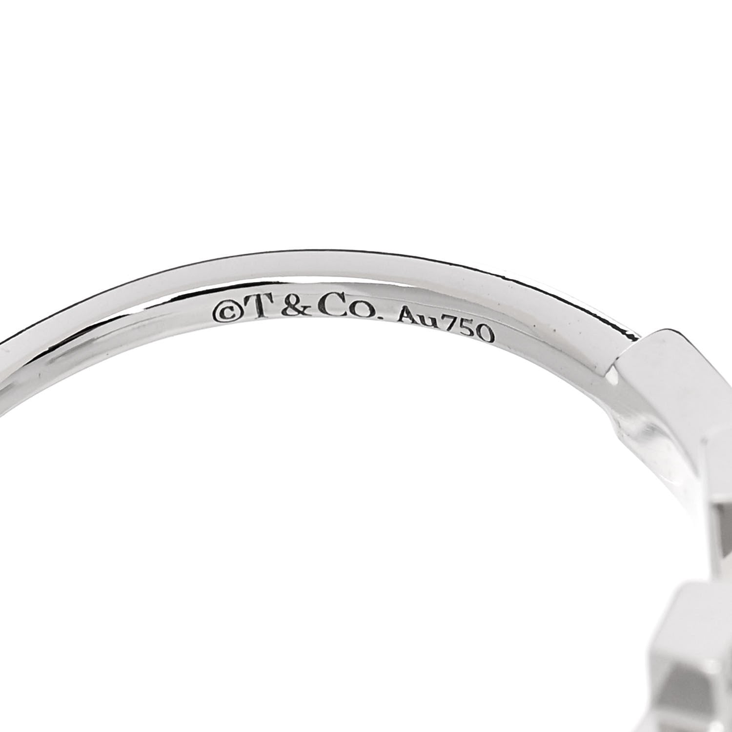 Tiffany 18K White Gold Diamond T Wire Ring 54 7 4 of 5